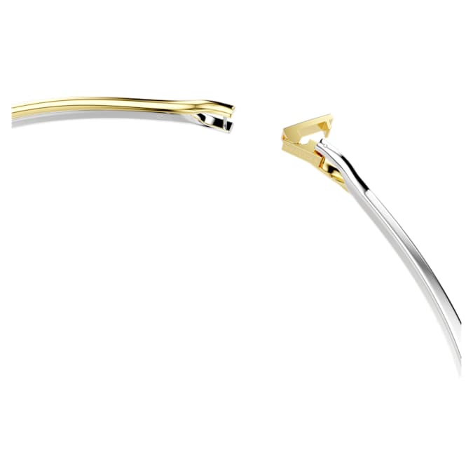 Hyperbola choker Round cut, White, Mixed metal finish