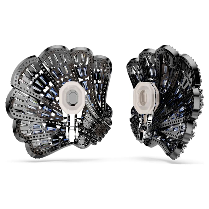 Idyllia clip earrings Shell, Blue, Mixed metal finish