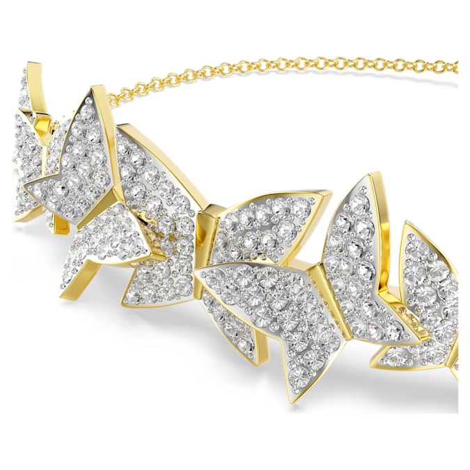 Idyllia Lilia bracelet Butterfly, White, Gold-tone plated