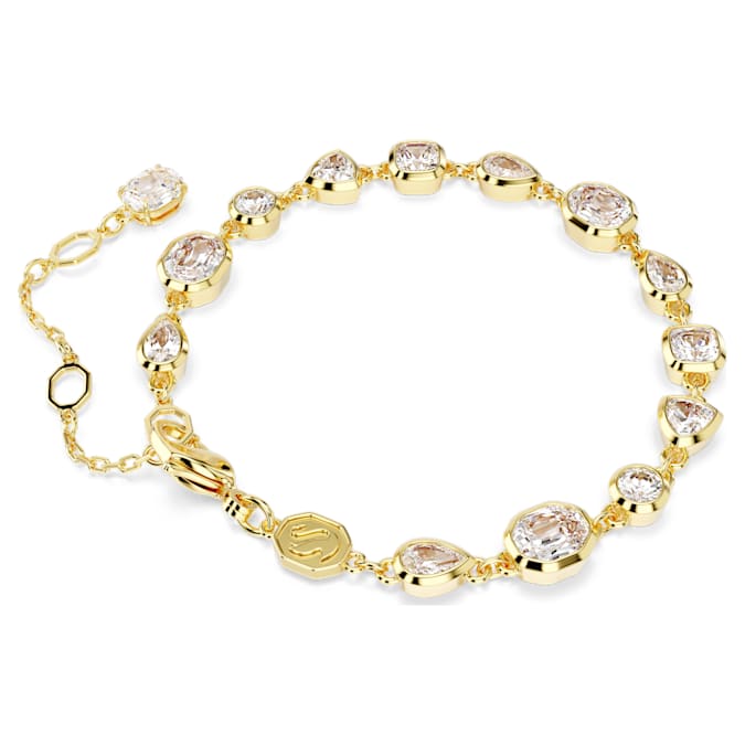 Imber bracelet Mixed cuts, White, Gold-tone plated