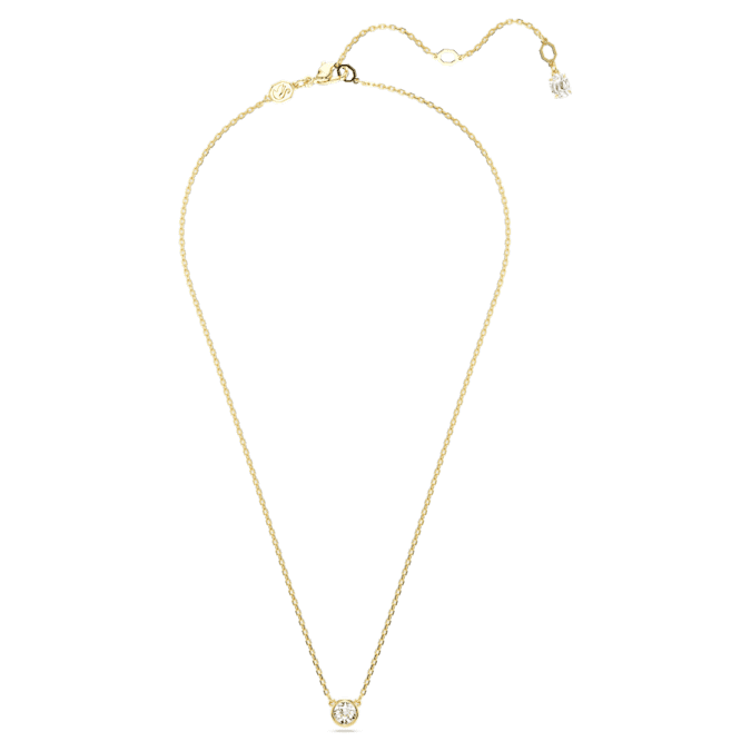 Imber pendant Round cut, White, Gold-tone plated