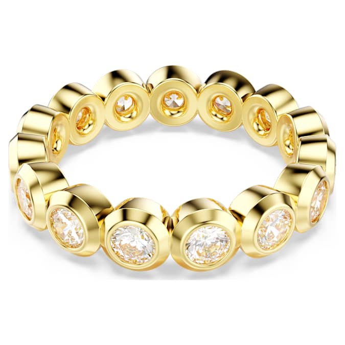 Imber ring Round cut, White, Gold-tone plated