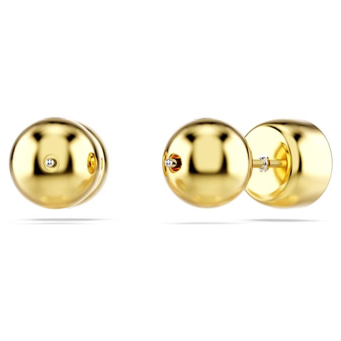 Imber stud earrings Round cut, White, Gold-tone plated