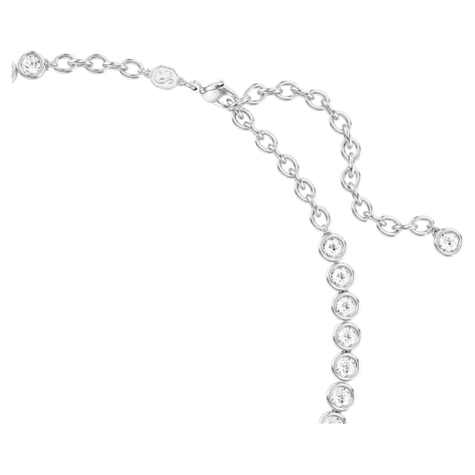 Imber Tennis necklace Round cut, White, Rhodium plated