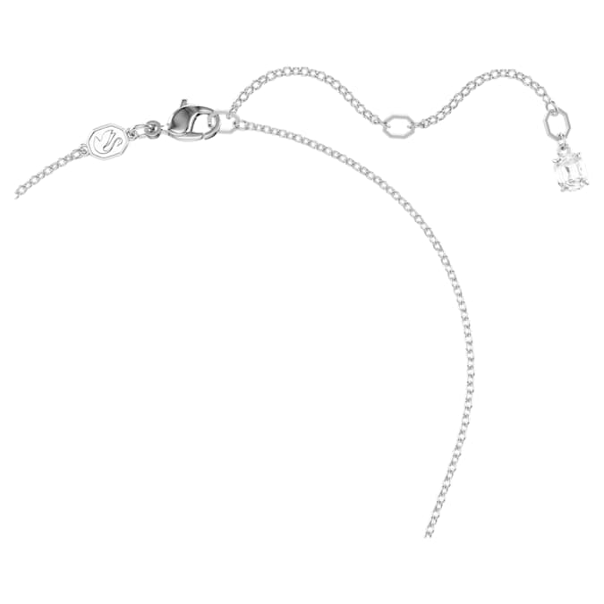 Insigne pendant Round cut, Cross, White, Rhodium plated