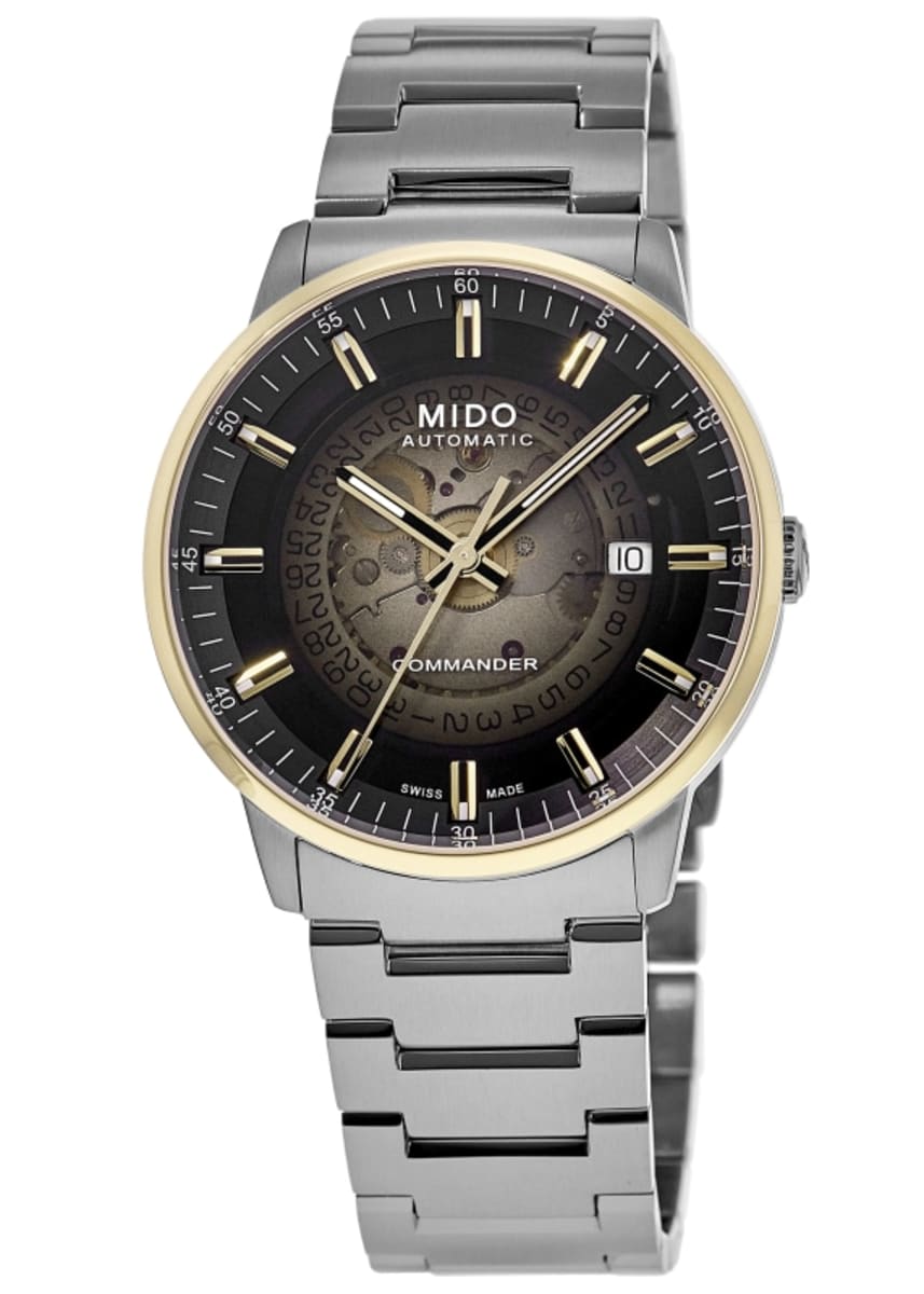 Mido Commander Gradient Black Dial Rose Gold PVD Steel