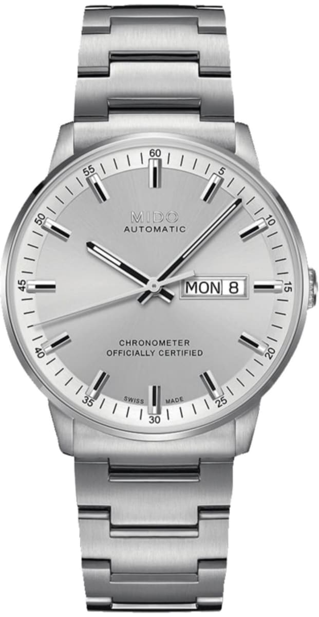 Mido Commander Chronometer Silver Dial Steel