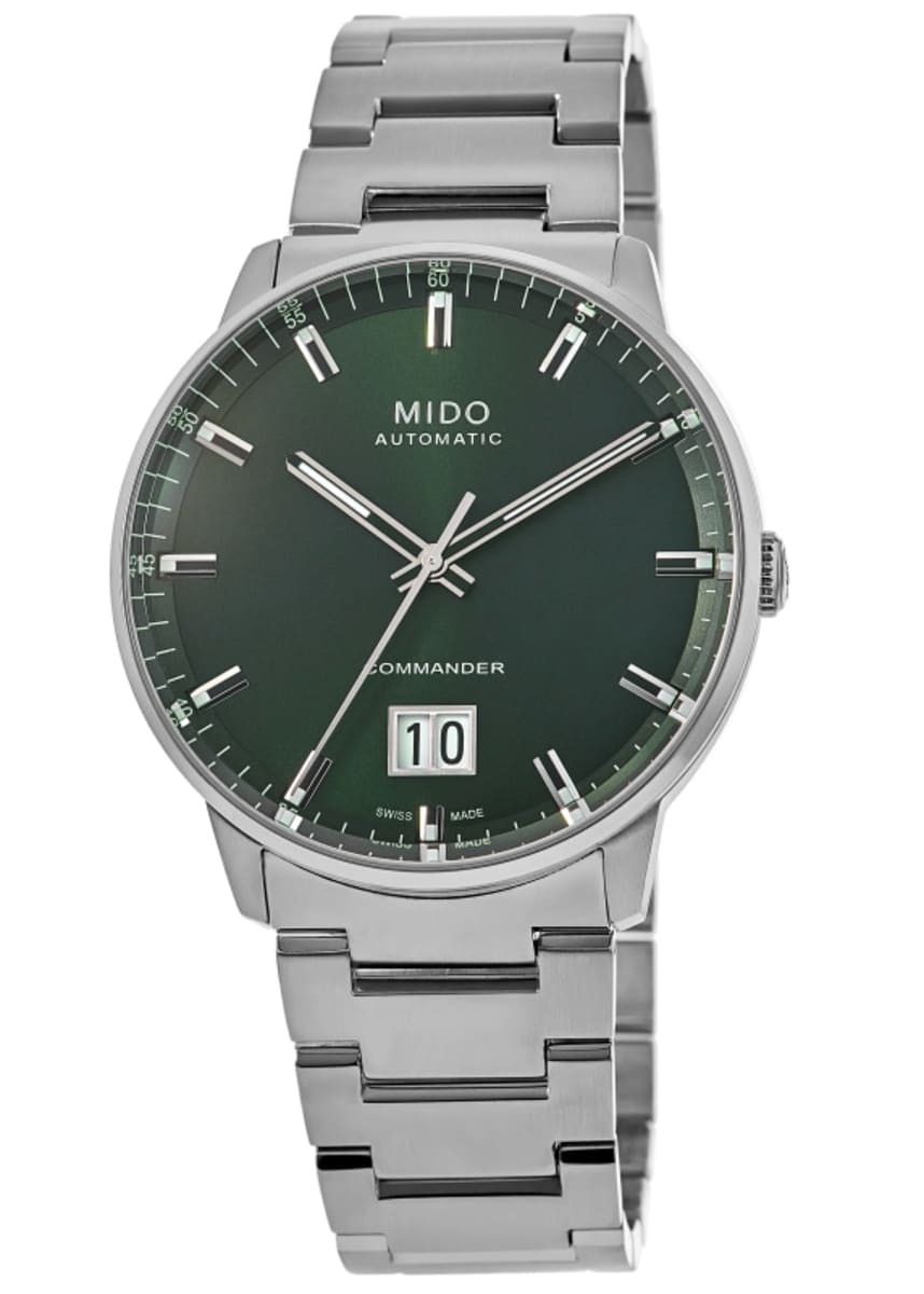 Mido Commander Big Date Green Dial Steel