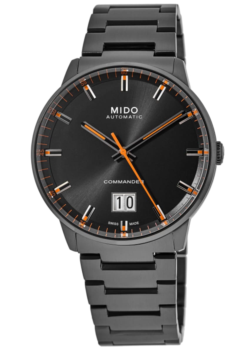 Mido Commander Big Date Black Dial PVD Steel