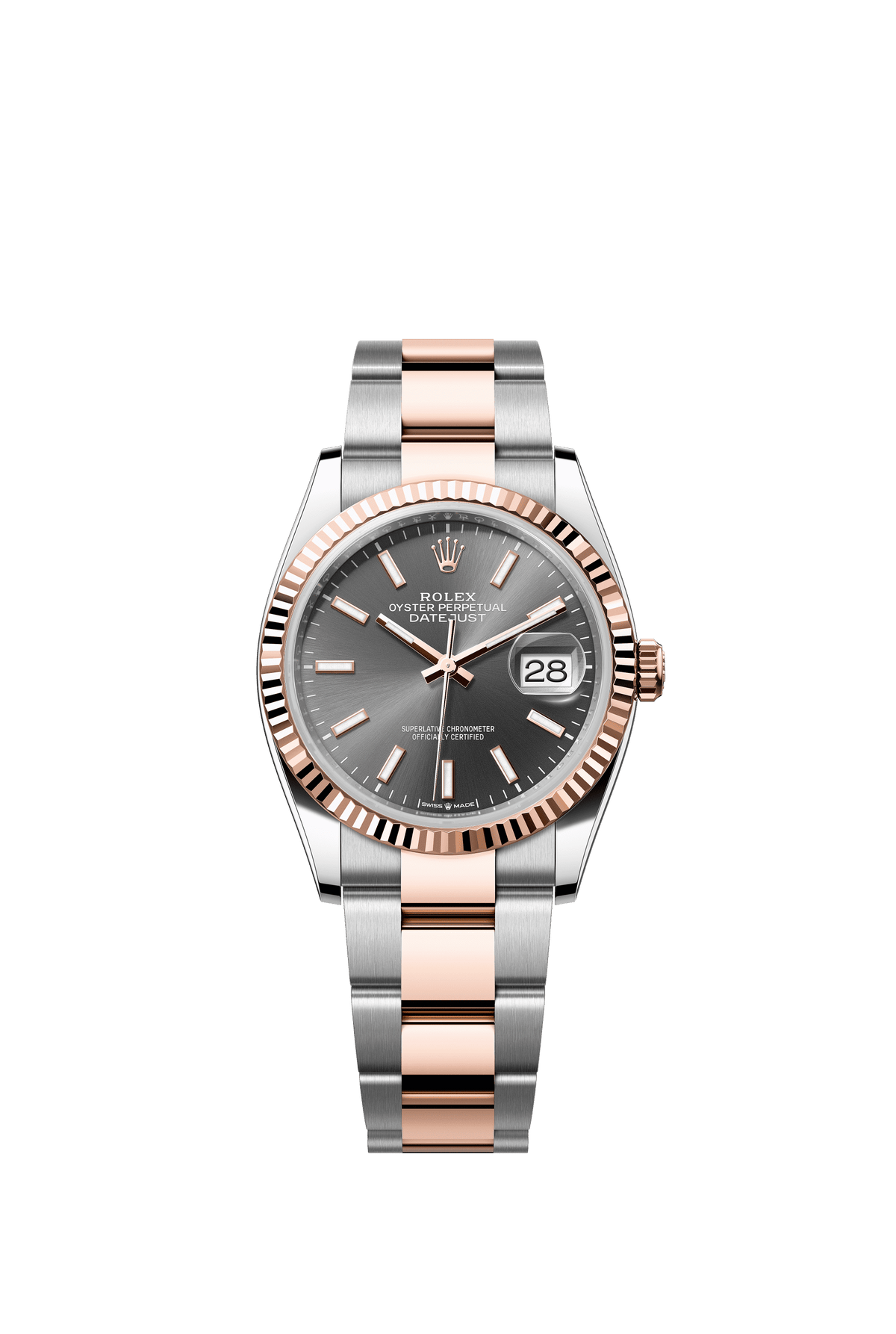 Rolex Datejust 36 Gray Dial Everose/Steel Oyster Bracelet 126231