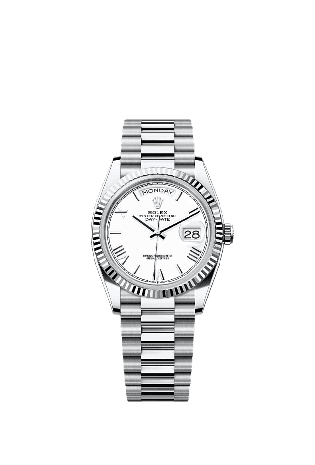 Rolex Day-Date 36mm White Dial Platinum 128236
