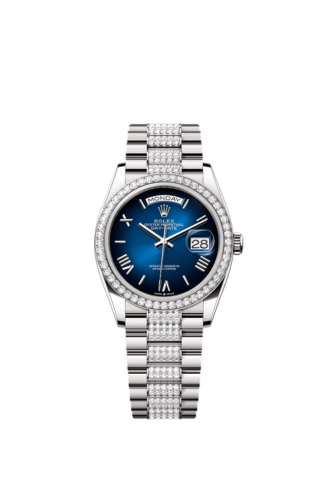 Rolex Day-Date 36mm Blue Dial White Gold 128349RBR