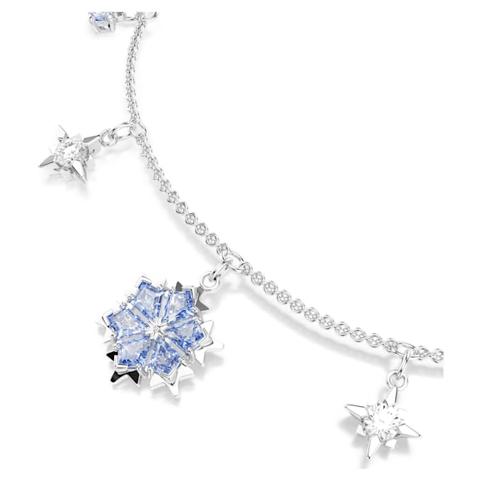 Magic bracelet Snowflake, Blue, Rhodium plated
