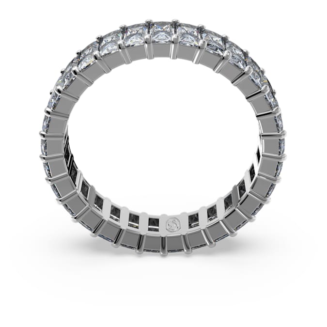 Matrix ring Baguette cut, Gray, Ruthenium plated