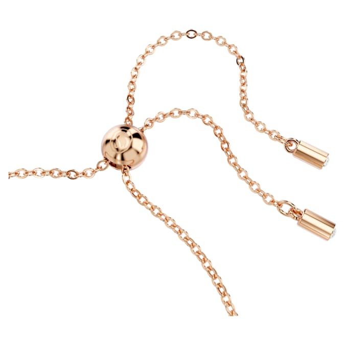 Matrix Tennis bracelet Mixed cuts, White, Rose gold-tone plated