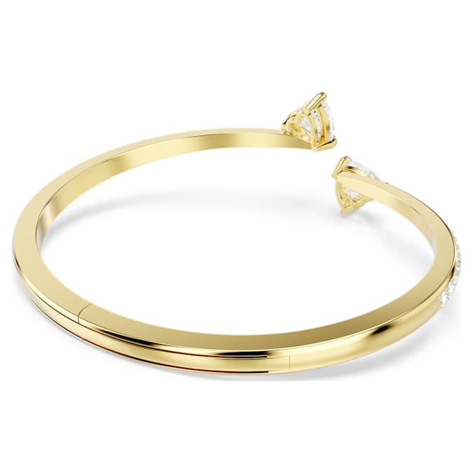 Mesmera Attract bangle Heart, White, Gold-tone plated