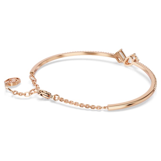 Mesmera bangle Mixed cuts, White, Rose gold-tone plated