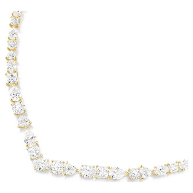 Mesmera necklace Mixed cuts, White, Gold-tone plated