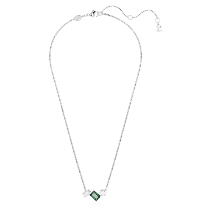Mesmera pendant Mixed cuts, Green, Rhodium plated