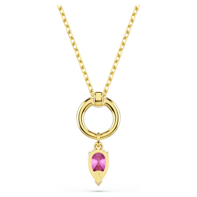 Mesmera pendant Mixed cuts, Red, Gold-tone plated