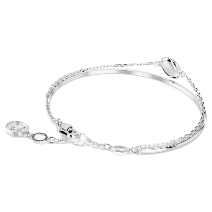 Meteora bangle White, Rhodium plated