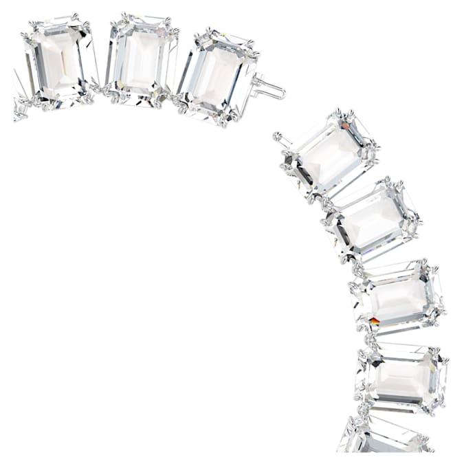 Millenia necklace Oversized crystals, Octagon cut, White, Rhodium plated