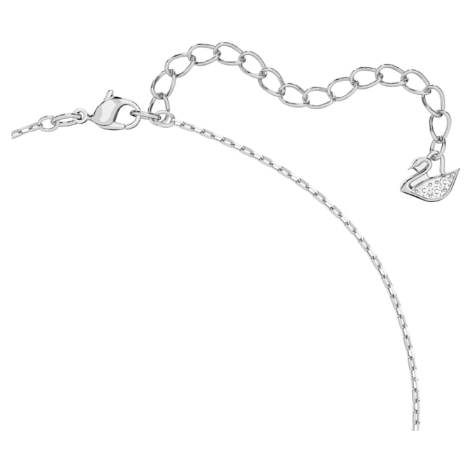 Millenia pendant Octagon cut, White, Rhodium plated