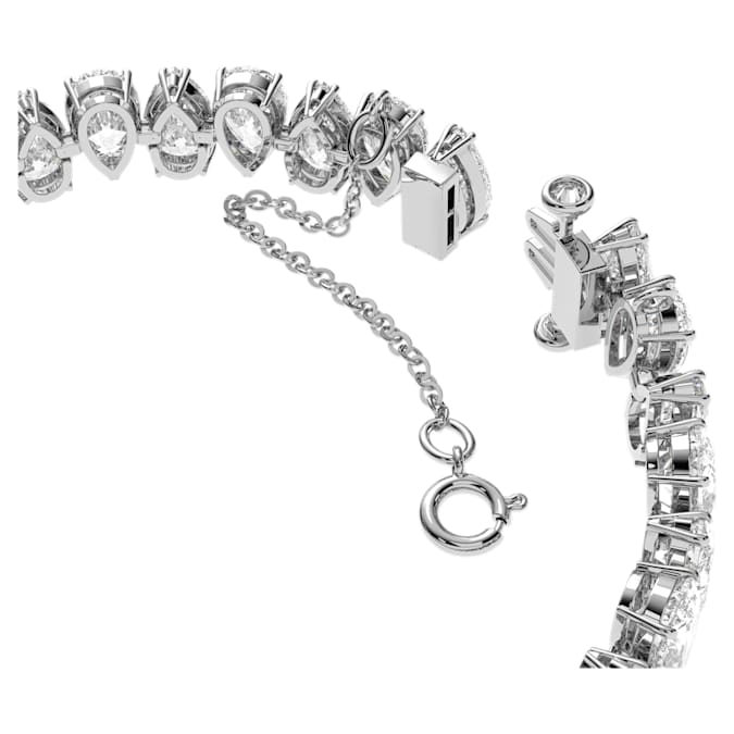 Millenia Tennis bracelet Pear cut, White, Rhodium plated