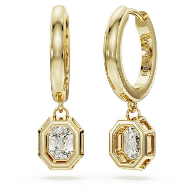 Octagon drop earrings Lab-grown diamonds 1.0 ct tw, Octagon shape, 14K yellow gold