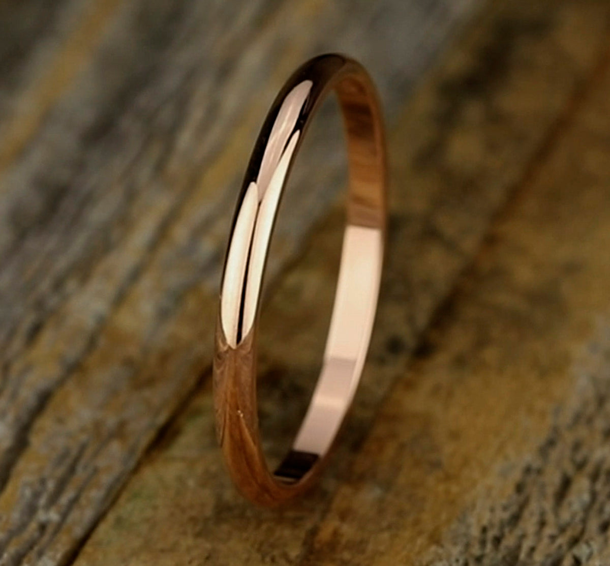 Regular Dome Classic Fit 2mm 14K Rose Benchmark men's wedding band
