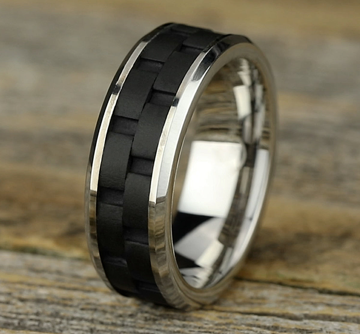 THE PILOT 8mm Cobalt Black Benchmark men's wedding band