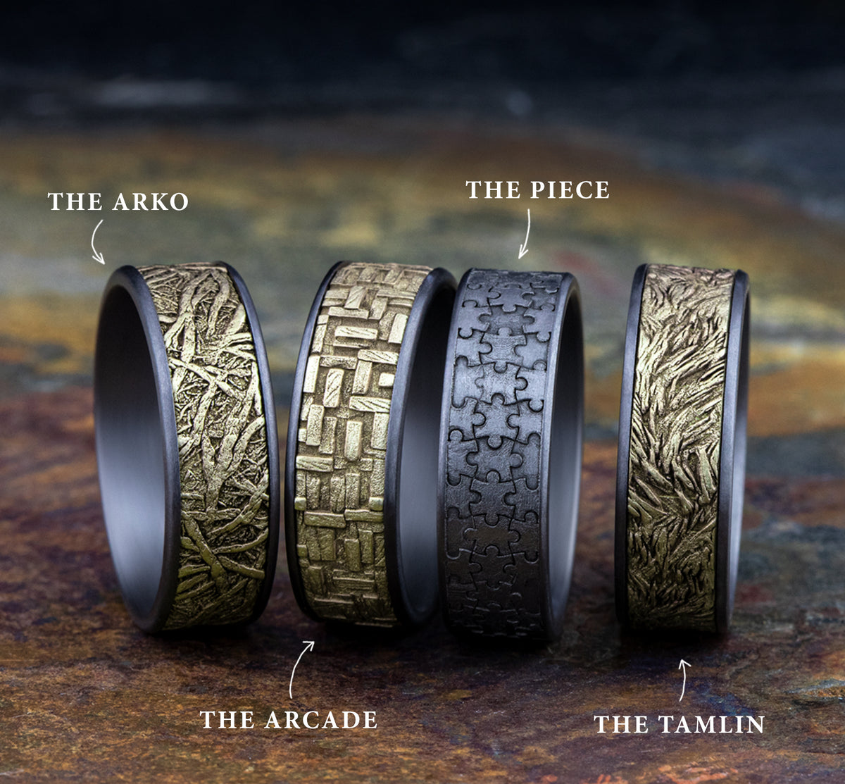 THE PUZZLE 7mm Tantalum Grey Benchmark men's wedding band