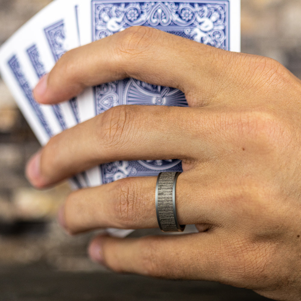 THE ALDER 8mm Tantalum Grey Benchmark men's wedding band