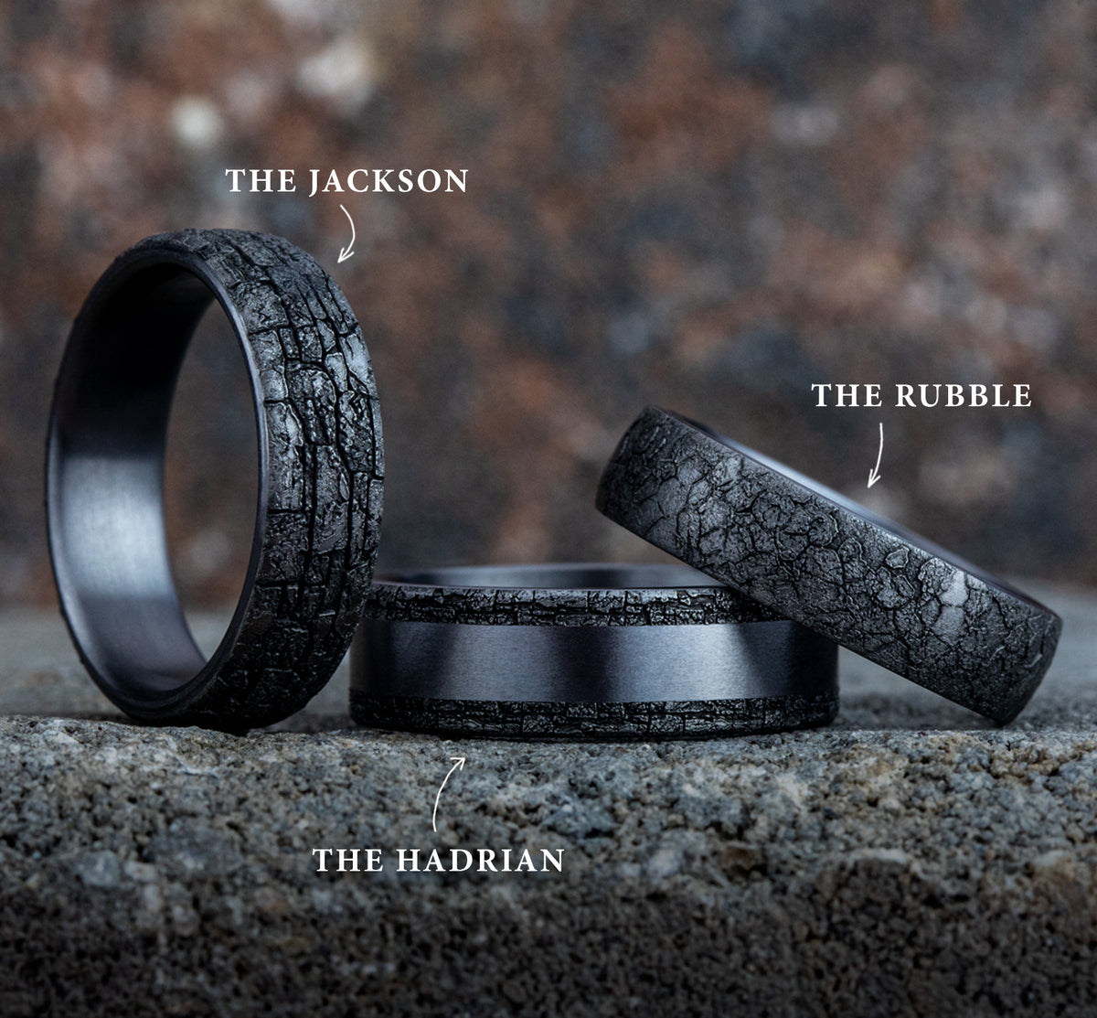 THE RUBBLE 6mm Tantalum Grey Benchmark men's wedding band