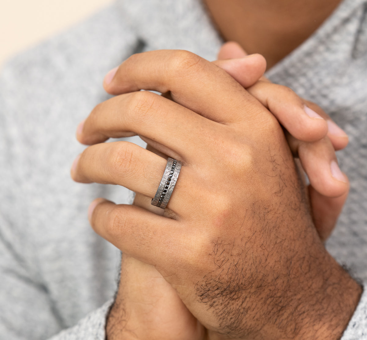 The Odessa 7mm Tantalum Grey Benchmark men's wedding band