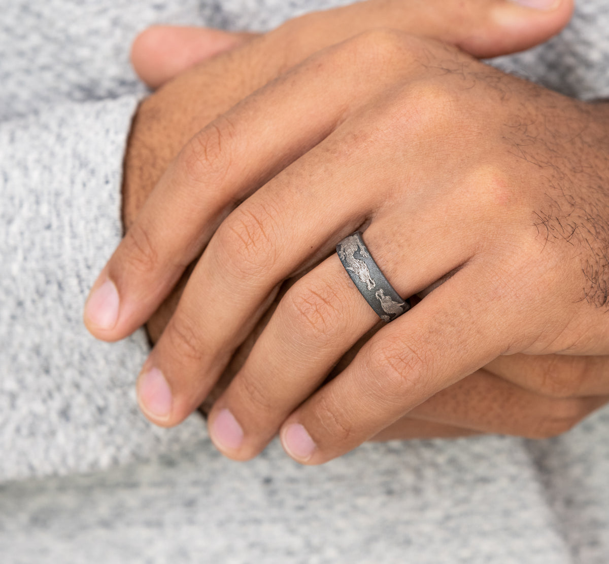 THE PROTECTOR 7.5mm Tantalum Dark Benchmark men's wedding band