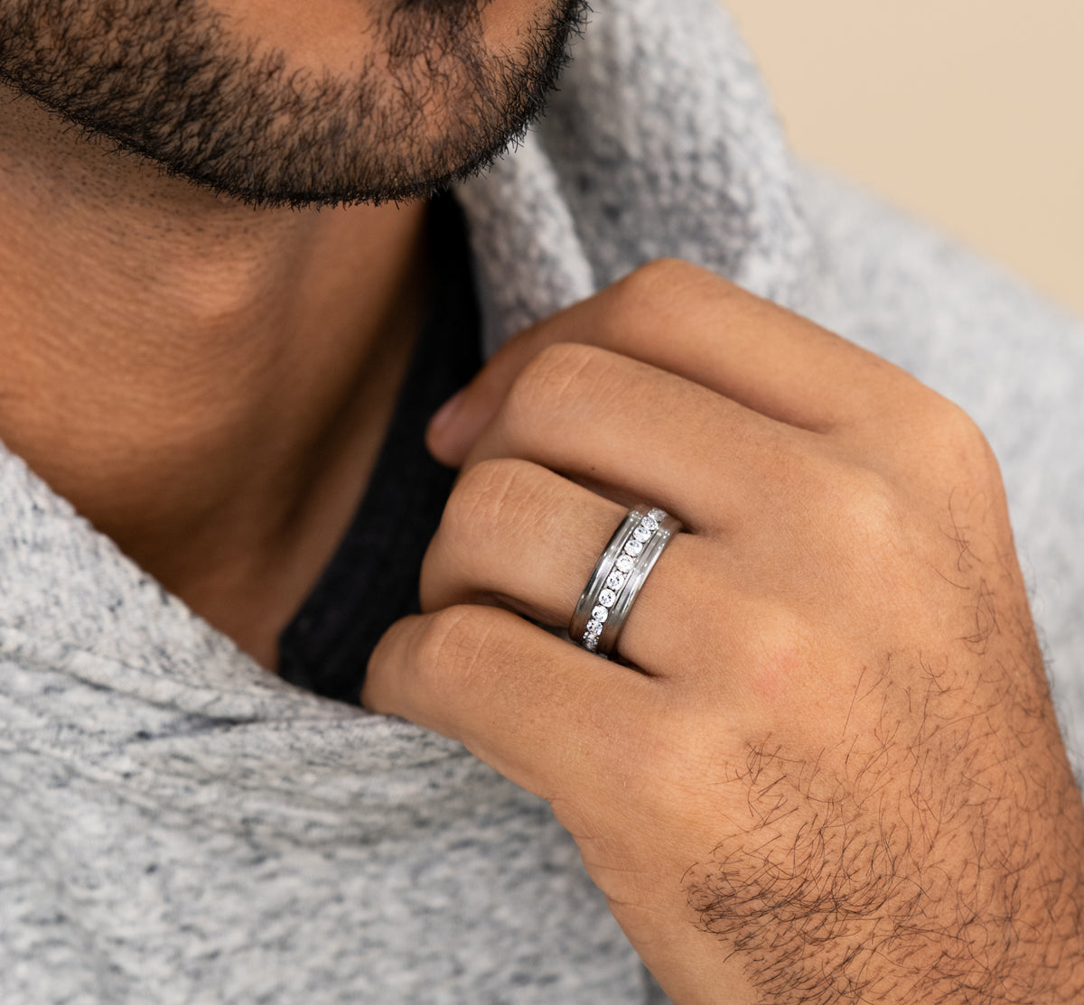 THE ADAMS 6mm Tantalum Grey Benchmark men's wedding band