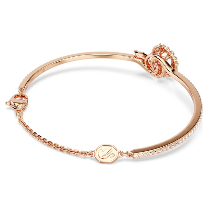 Snake bangle Mixed cuts, Year of the Snake, Red, Rose gold-tone plated