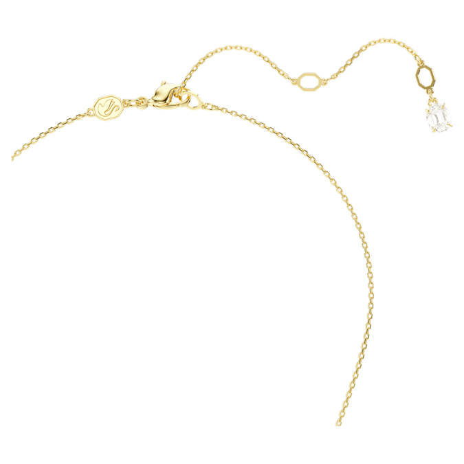 Snake pendant Crystal pearl, Mixed cuts, Year of the Snake, White, Gold-tone plated