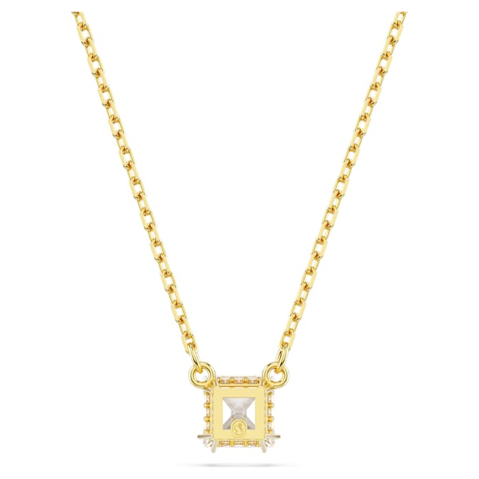 Stilla Attract pendant Square cut, White, Gold-tone plated