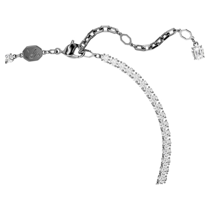 Swan pendant and brooch Swan, White, Ruthenium plated