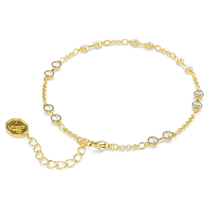 Swarovski Remix Collection strand Round cut, White, Gold-tone plated
