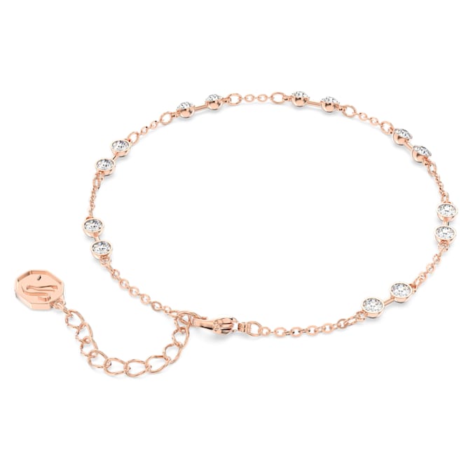 Swarovski Remix Collection strand Round cut, White, Rose gold-tone plated