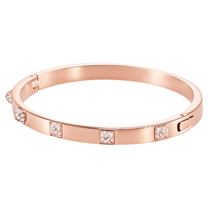 Tactic bangle White, Rose gold-tone finish