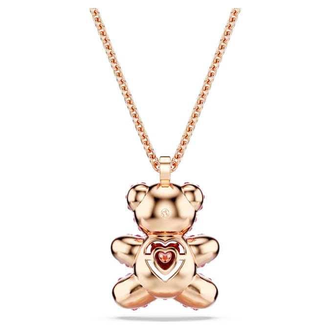 Teddy pendant Bear, Pink, Rose gold-tone plated