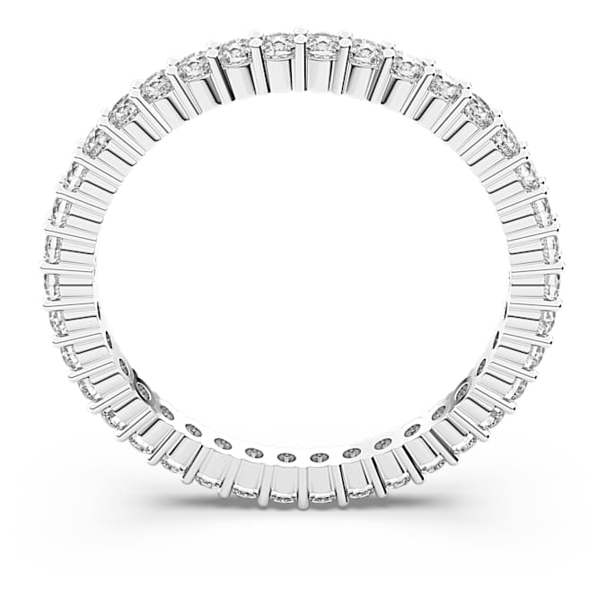 Vittore ring Round cut, White, Silver-tone finish
