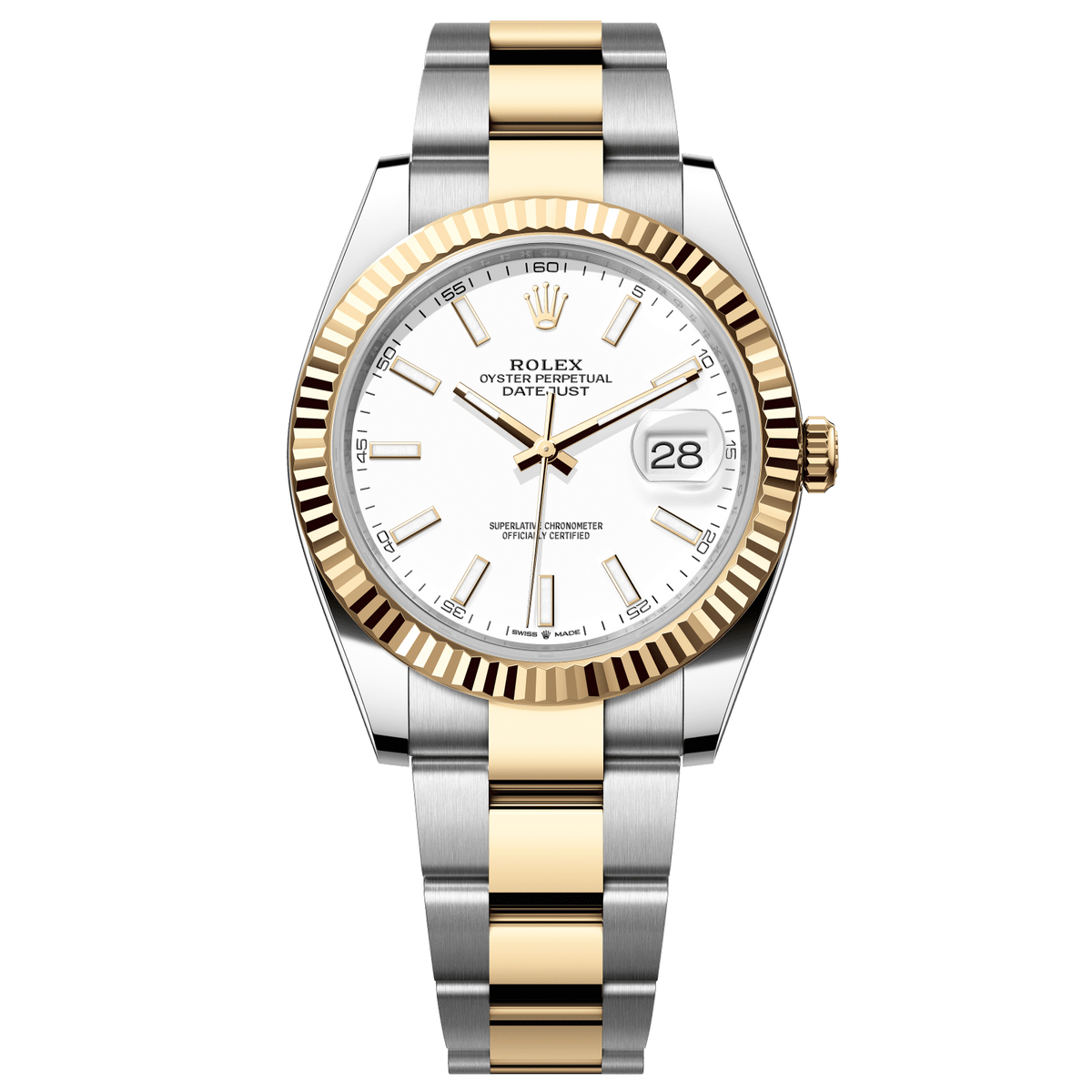 Rolex Datejust 41 White Dial YG/Steel Oyster Bracelet 126333