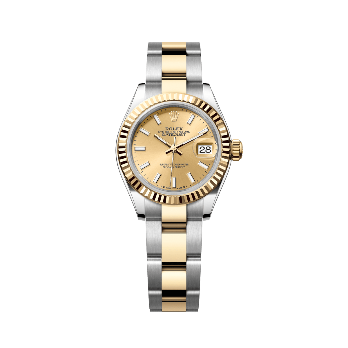 Rolex Datejust 28mm Champagne Dial YG/Steel Oyster Bracelet 279173