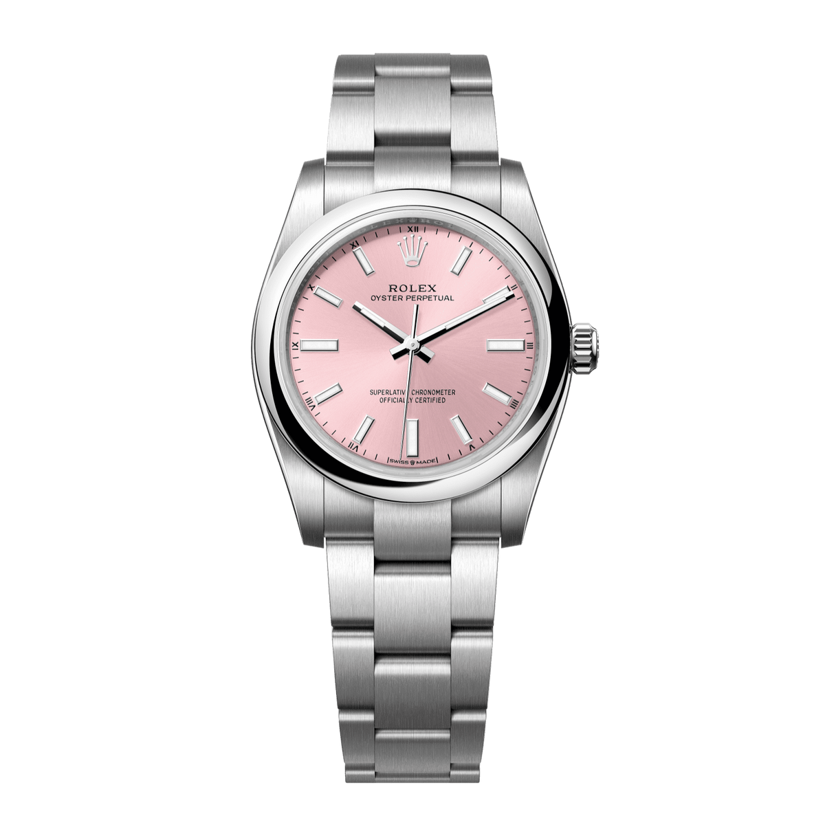 Rolex Oyster Perpetual Pink Dial Stainless Steel Oyster Bracelet 124200