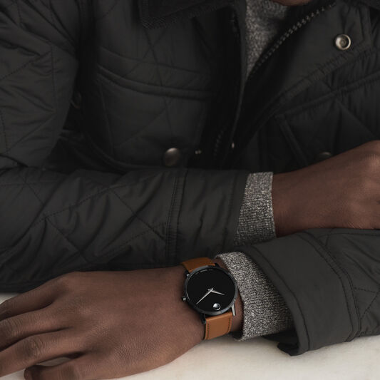 Movado Musuem Classic 40mm Men's Black PVD Finished Stainles Steel 0607273